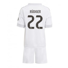 Real Madrid Antonio Rudiger #22 Thuis tenue Kids 2025-26 Korte Mouw (+ Korte broeken)